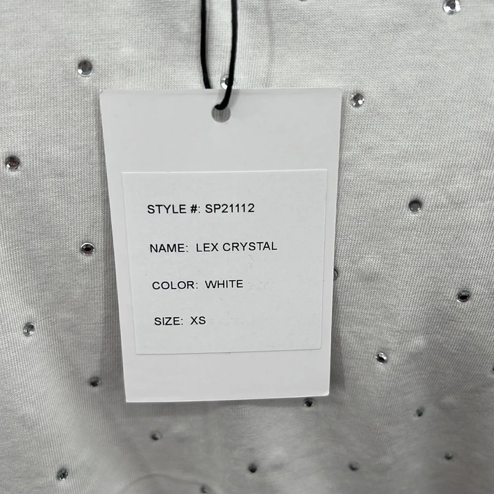 🆕Padded Shoulder Tee Generation Love Lex Crystal Sleeveless White Soft T-Shirt - Picture 13 of 16